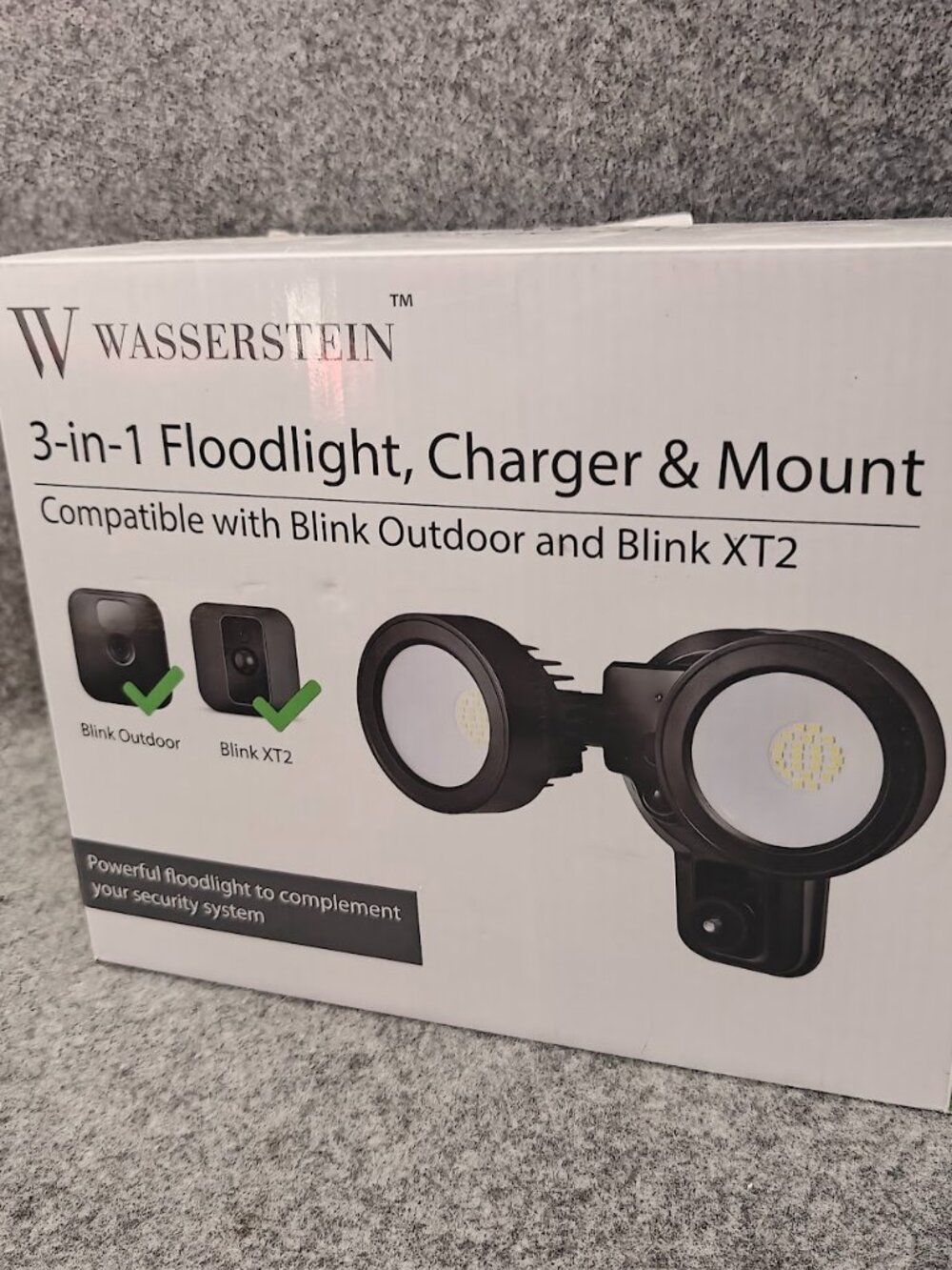 Wasserstein 3‑in‑1 Floodlight Charger Mount for Blink Outdoor XT2 NEW